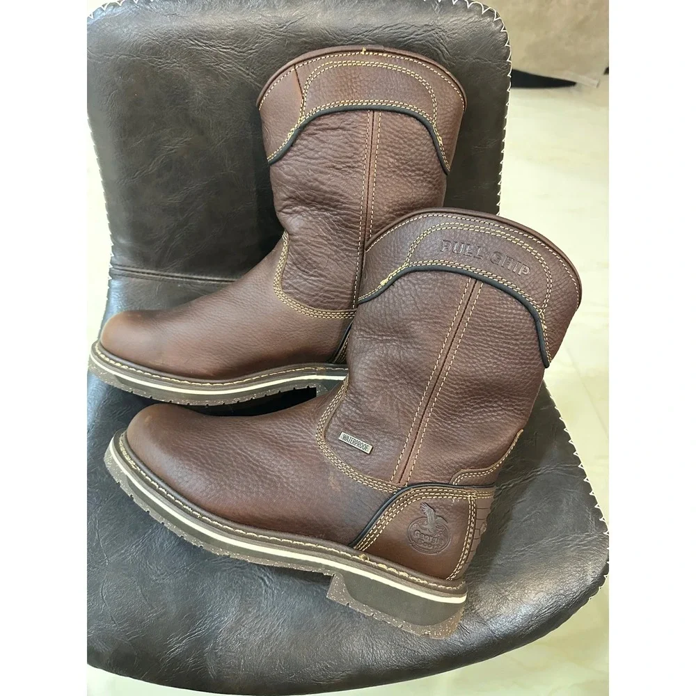 Georgia Boot GB00516 Eagle One Waterproof Pull-On‎ Work Boots Brown Leather EH